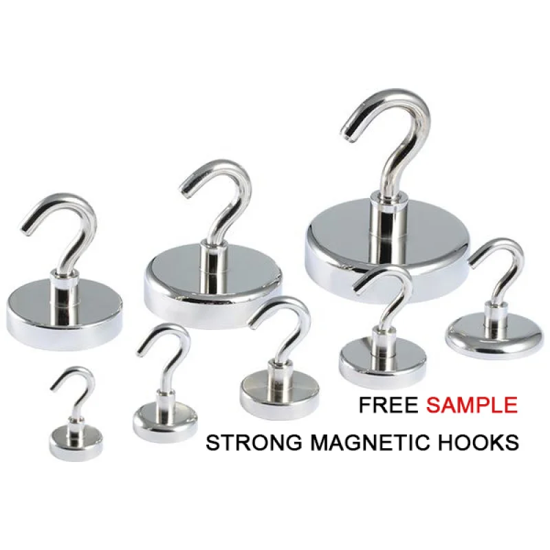 

10PCS Strong Powerful Neodymium Magnet Hooks Heavy Duty Magnetic Hooks