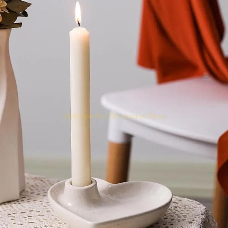 

D46E Heart Candlesticks Silicone Molds Gypsum Holder Mold Circle Tray Mold