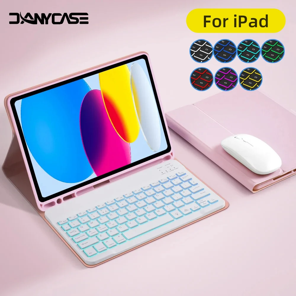 

For iPad case ipad a16 keyboard case 10.5 10.2 9 8 7th Backlight Keyboard mouse 10th Air 4th 5th 10.9 Pro11 12.9 9.7 5 6th Cover