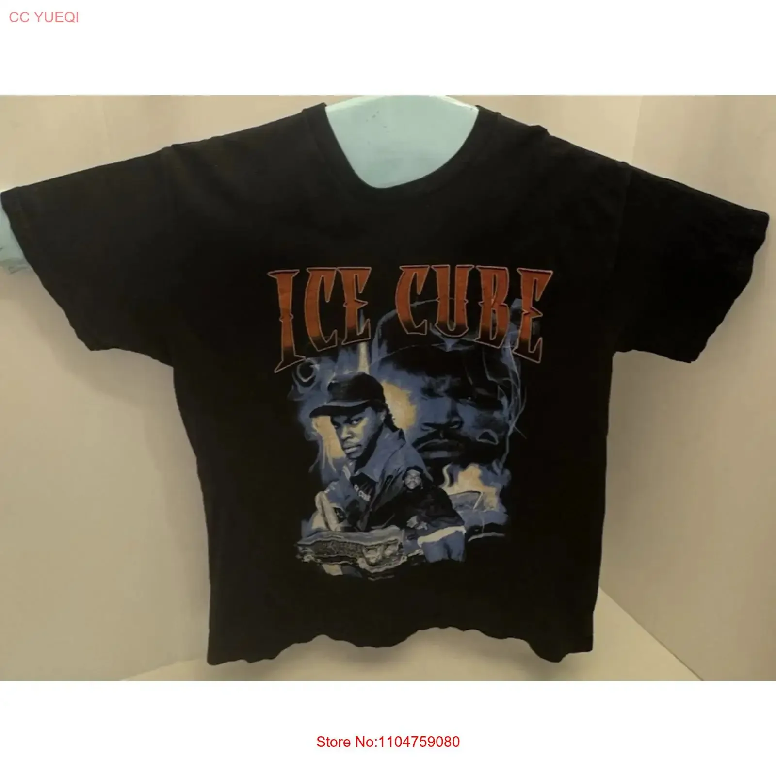 Vtg Ice Cube T Shirt M Black Straight Outta Compton Movie Hip Hop Streetwear vintage Washed Stretched Soft Comfortable homme