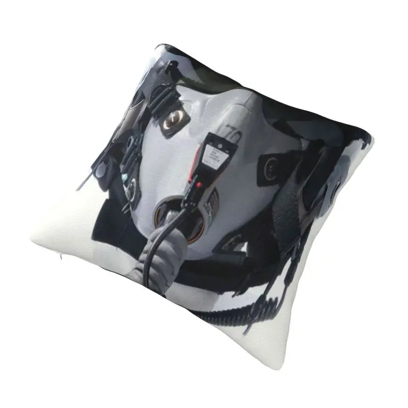 Custom Fighter Pilot Helmet Pillow Case 45x45cm Modern New Warfare Luxury Cushion Cover Velvet Pillowcase image 2