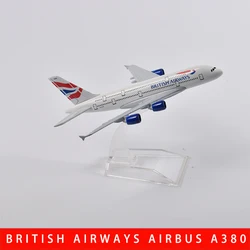 JASON TUTU 16cm BRITISH AIRWAYS A380 Aircraft Model Planel Airplane Diecast Metal 1/400 Scale Planes