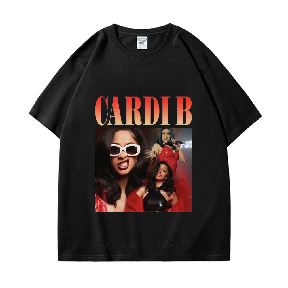 Rapper Cardi B Graphic T Shirts Men's Women Fashion Aesthetics Short Sleeve T-shirt Summer Casual Oversized Pure Cotton T-shirts