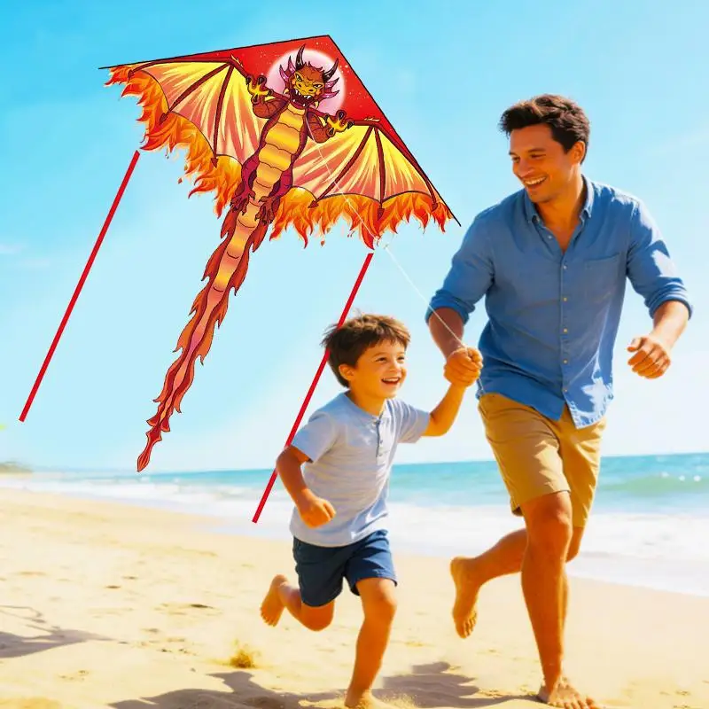 【BS】Dragon Kites Flying For Children Delta Kites Ripstop Nylon Fabric Wind Kite Line Lively Outdoor Toys