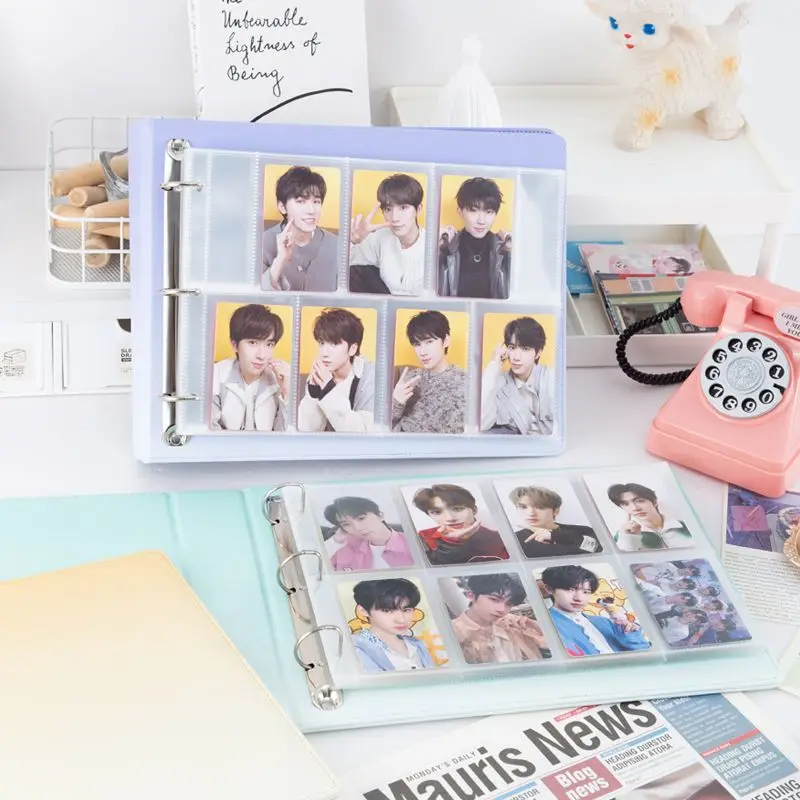 Gradient Color 7 Pocket 8slot Photo Card Album, Large 50 Pages PU Kpop Idol Photocard Holder, Collectible Card Book for Fans