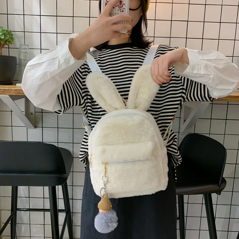 

Plush rabbit ears backpack new Joker cute cartoon cute pet rabbit backpack Japanese soft girl children's schoolbag