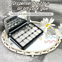 18 Grids Iron Watercolor Paint Box Palette - Large Dark w/Mirror, Travel Art Supplies for Artists, Nail Gel Polish Storage Tray