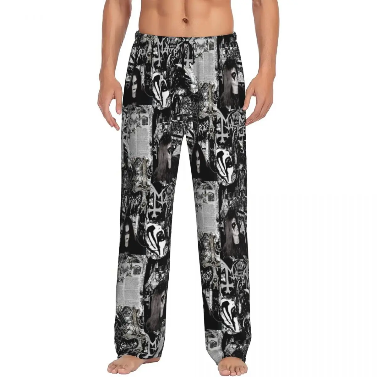 Aangepaste M-Mayhems Rock merk punk pyjamabroek heren nachtkleding lounge slaapbroeken stretch met zakken