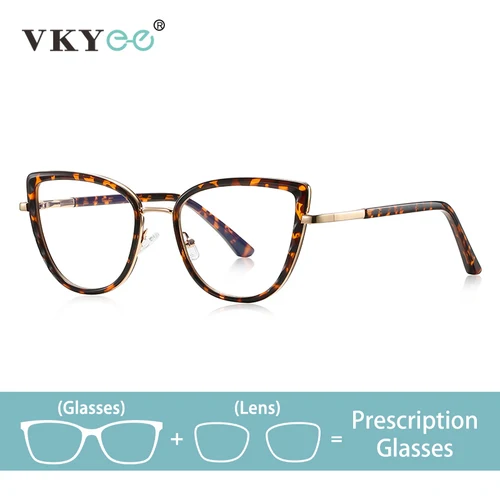 VKYEE nuevo Simple ojo de gato moda mujer lectura Anti-luz azul personalizable prescripción fotocromática gafas para miopía PFD3151