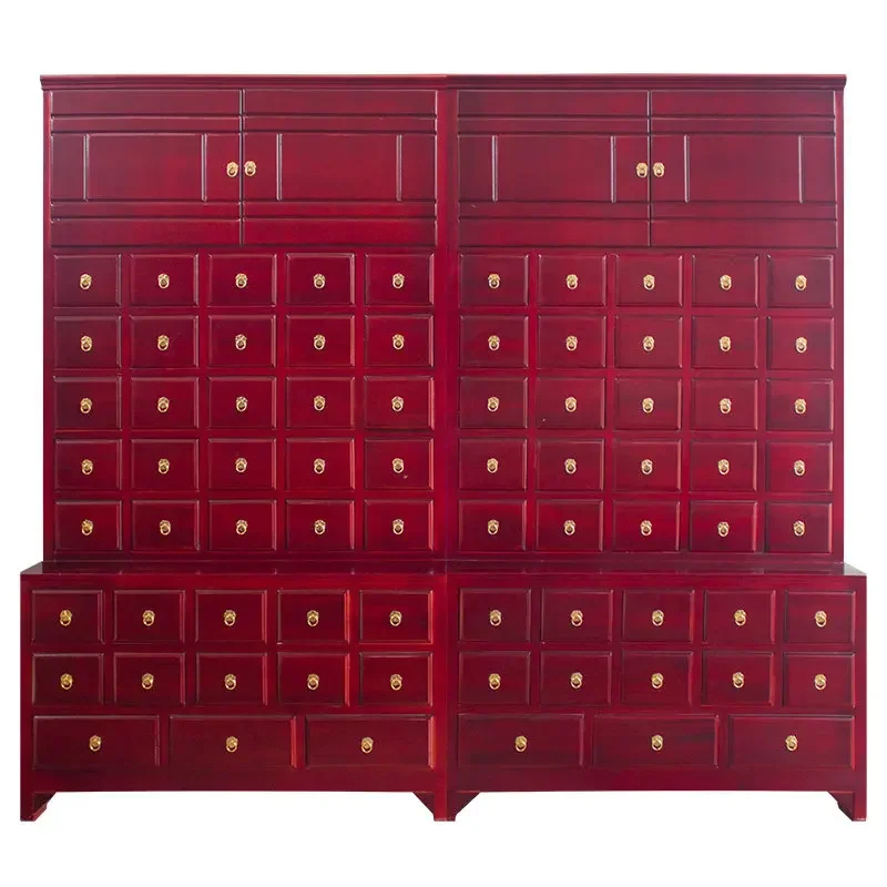 Traditional Chinese medicine cabinet Solid wood economical drawer cabinet Wooden medium grass bucket medicine