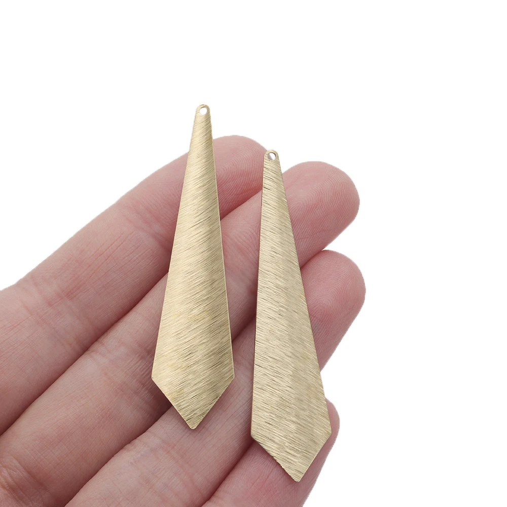 10Pcs Raw Brass Textured Geometric Triangle Charms Arrowhead Shaped Bar Pendant For Diy Earring Necklace Jewelry Making Findings