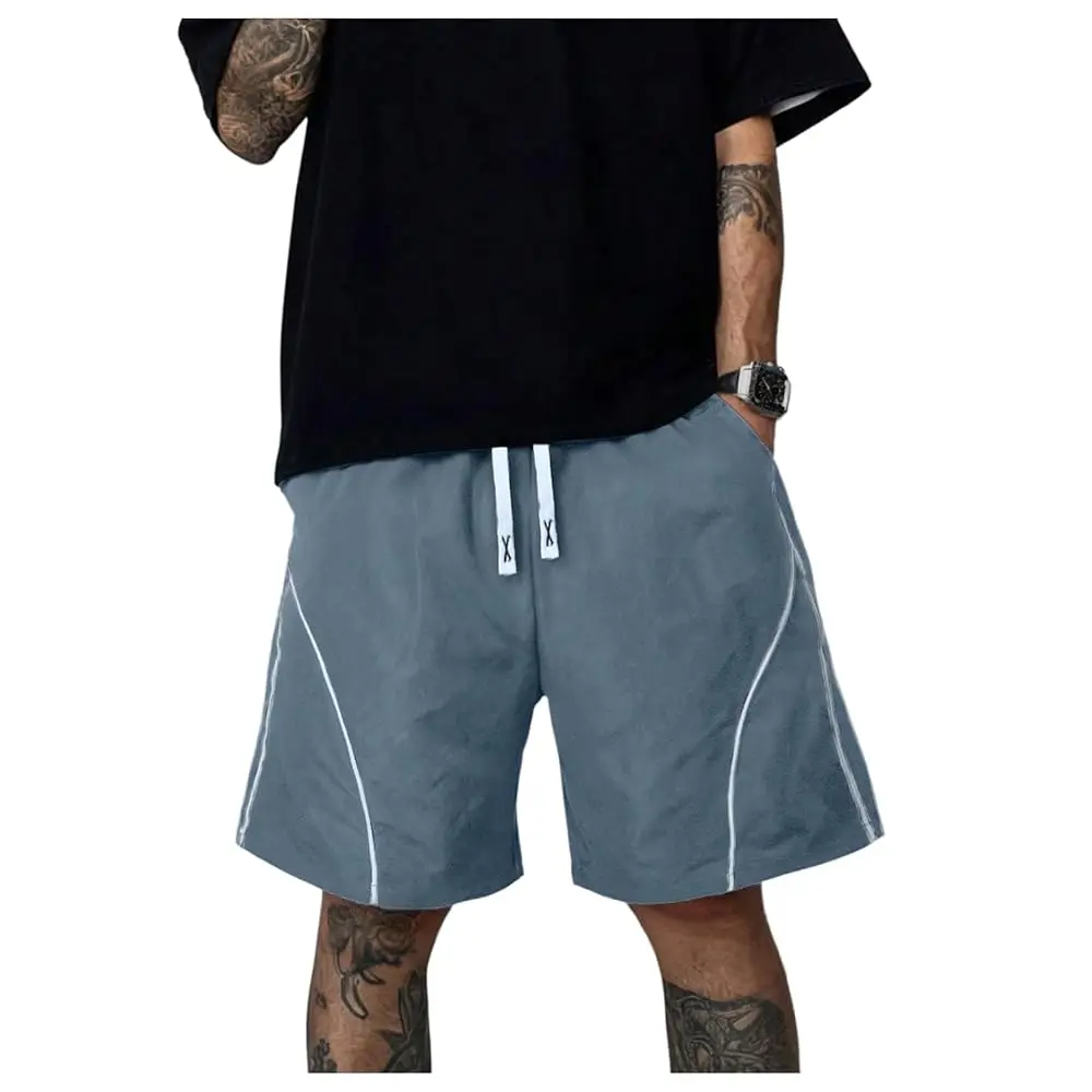 

Men's Y2K Drippy Shorts Summer Striped Baggy Track Shorts with Pockets Workout Sport Casual Gym Streetwear