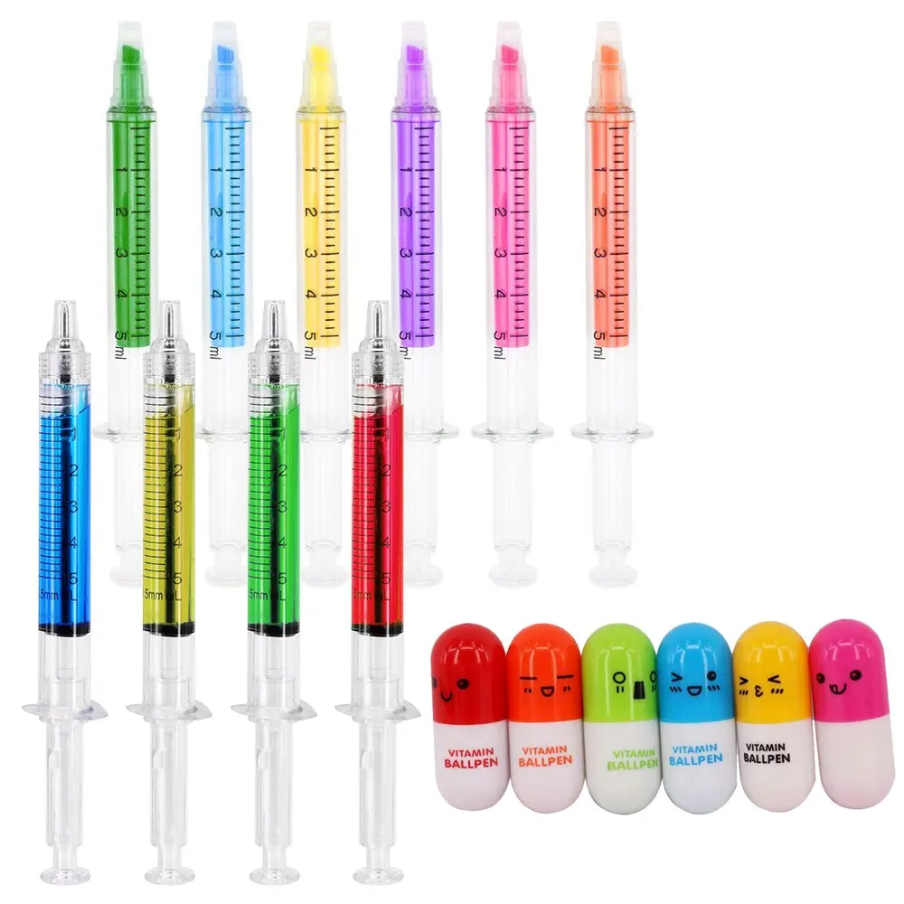 100Pcs Syringe Pens+Pill Pens+Bone-Design Ballpoint Pens — Gifts for Healthcare Professionals Perfect for Halloween