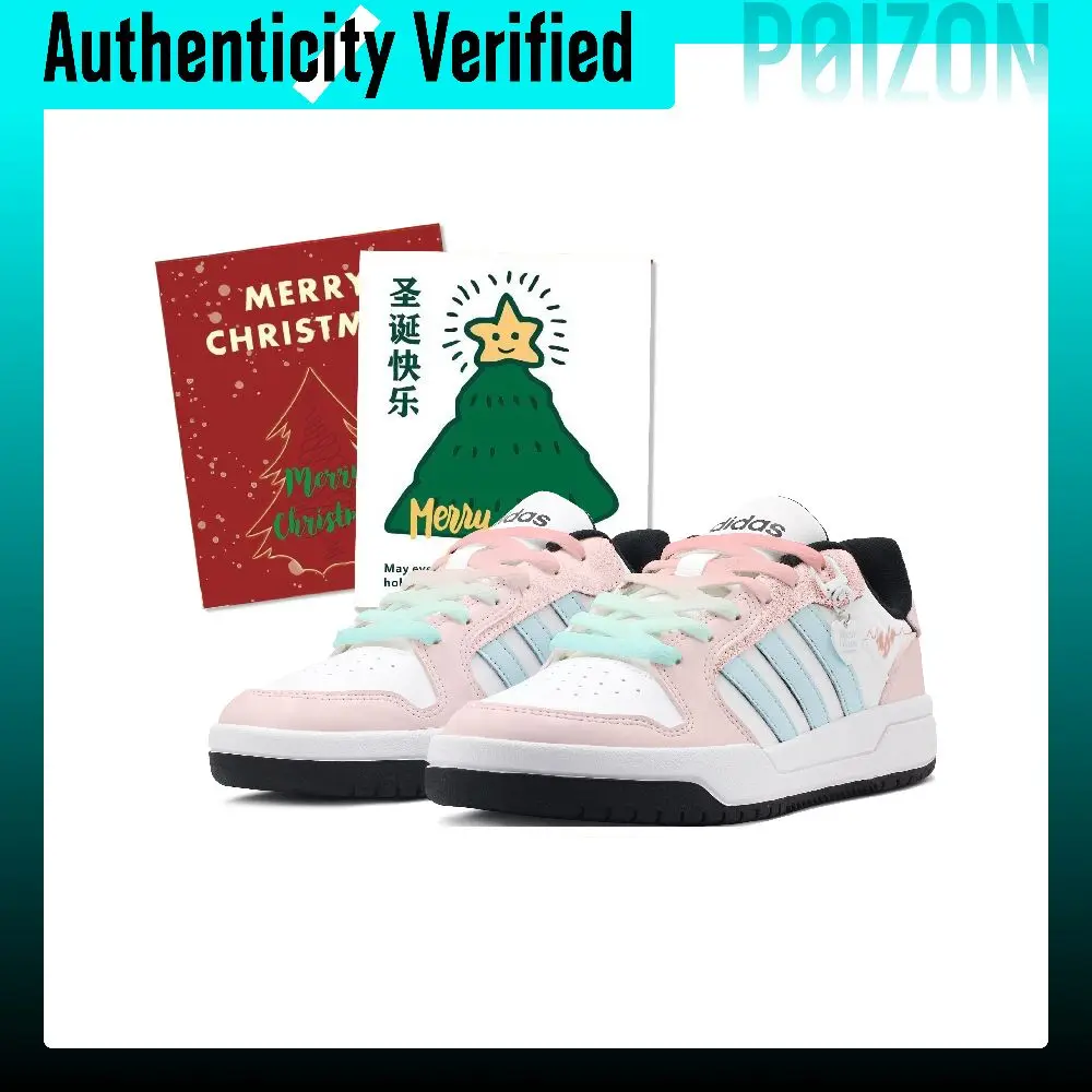 Adidas Neo Entrap Abrasion Resistant Low top Vintage Basketball Shoes Unisex Pink Blue IE3905（Team403-HK）