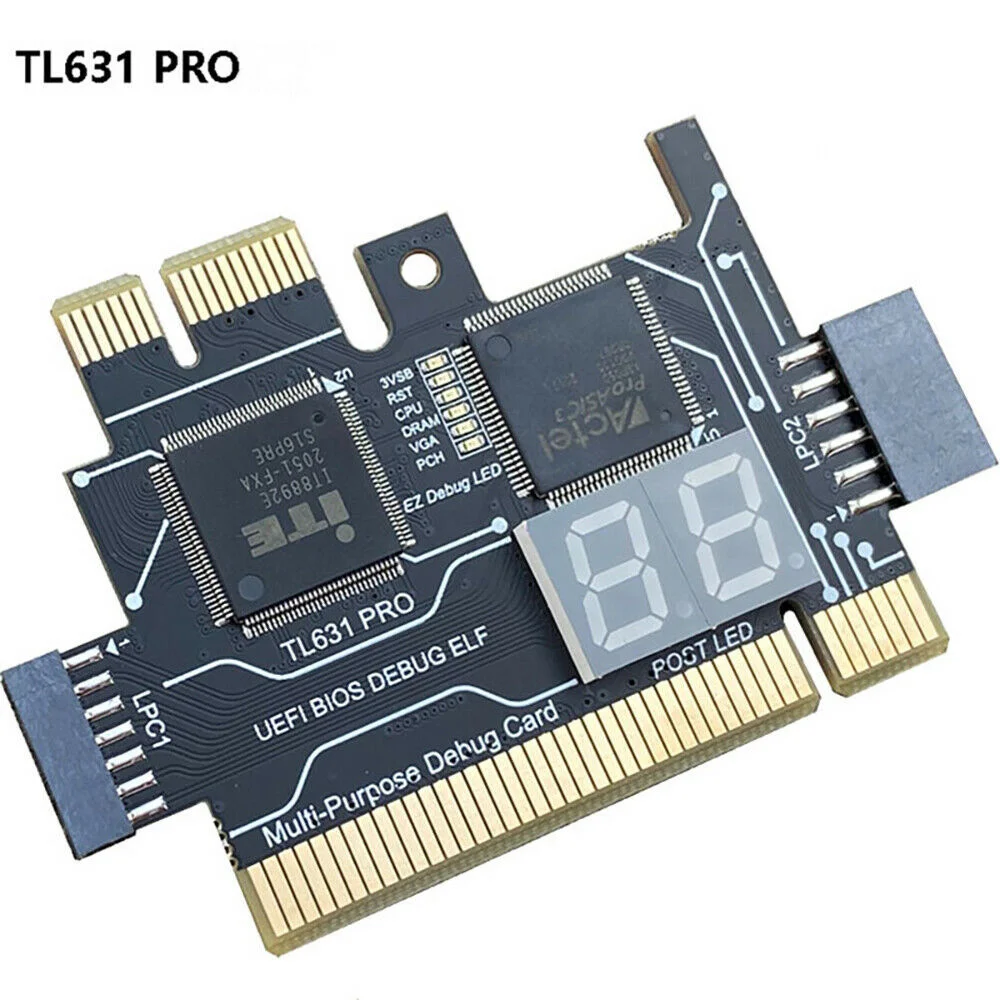 TL631 Pro multifunzione Desktop Laptop LPC-DEBUG Post Card PCI PCI-e Mini PCI-e Tester per analizzatore diagnostico della scheda madre, A