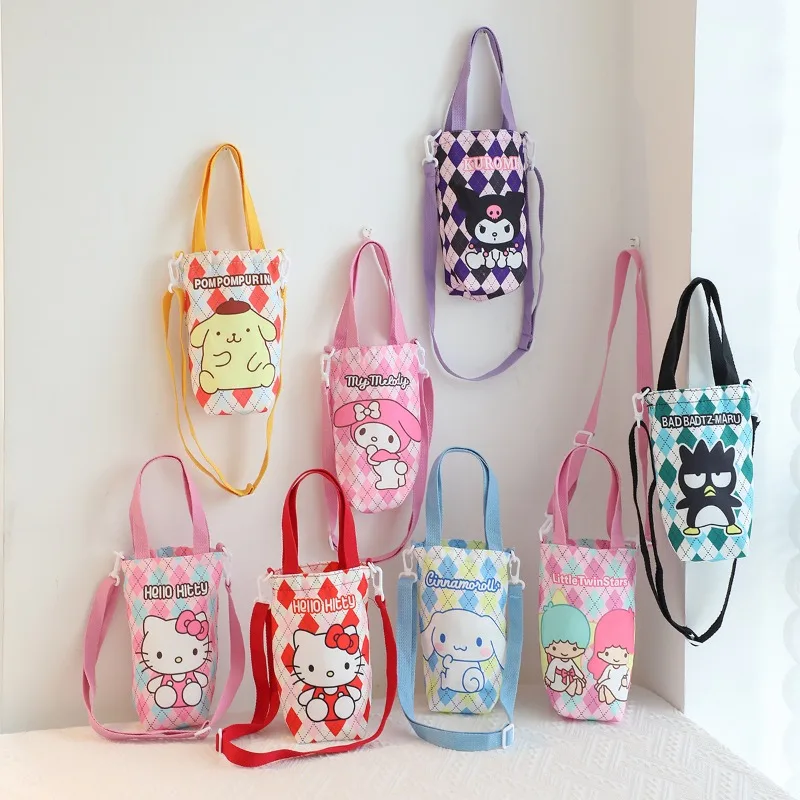 Sanrio My Melody borsa per bottiglia d\'acqua personaggio Anime Hello Kitty Kuromi Cinnamoroll borsa per tazza in tela borsa regalo giocattolo per