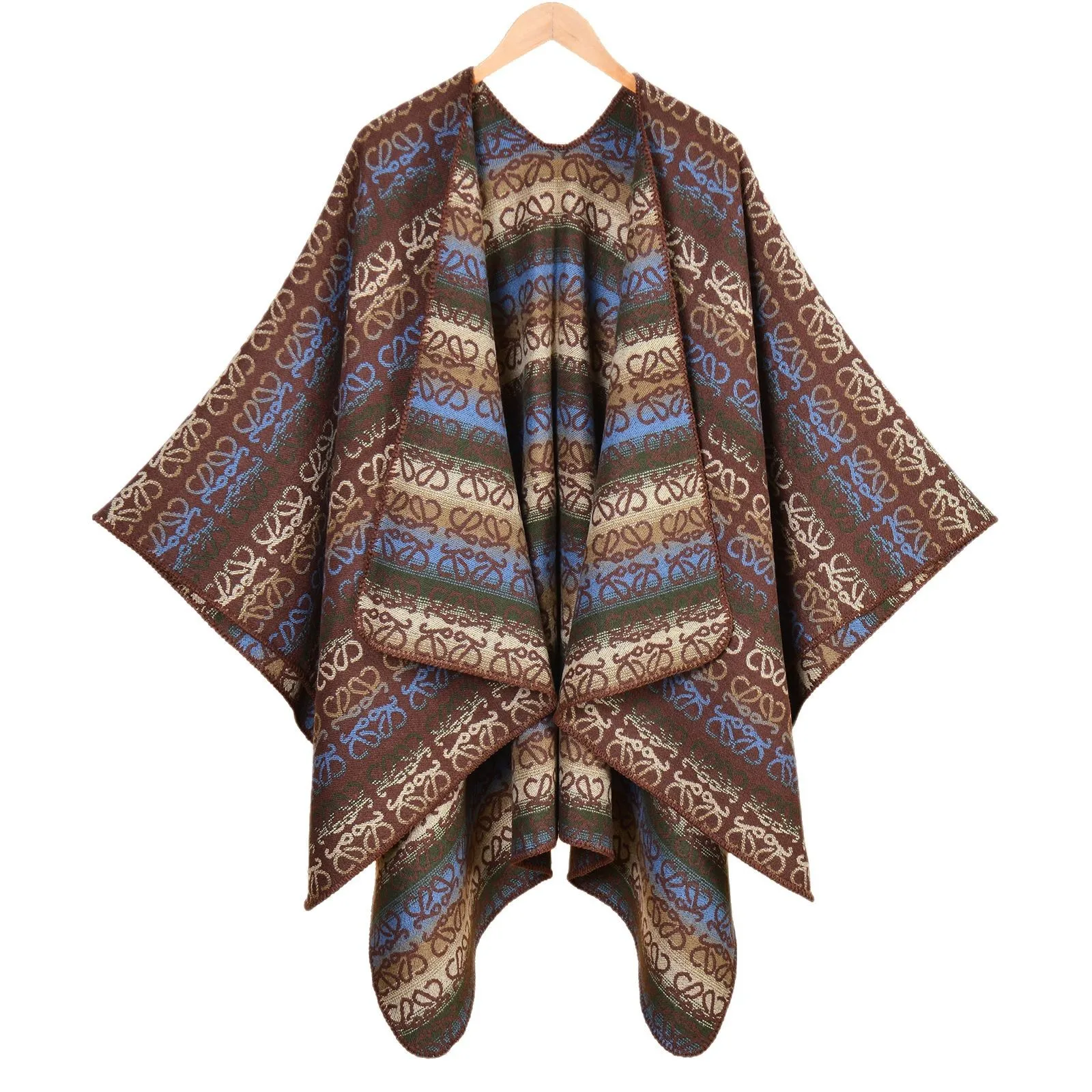 

New Women's Warmth awl Poncho Cross-Border Floral Embroidery Autumn Winter Spring Faionable Accories Versatile Wrap