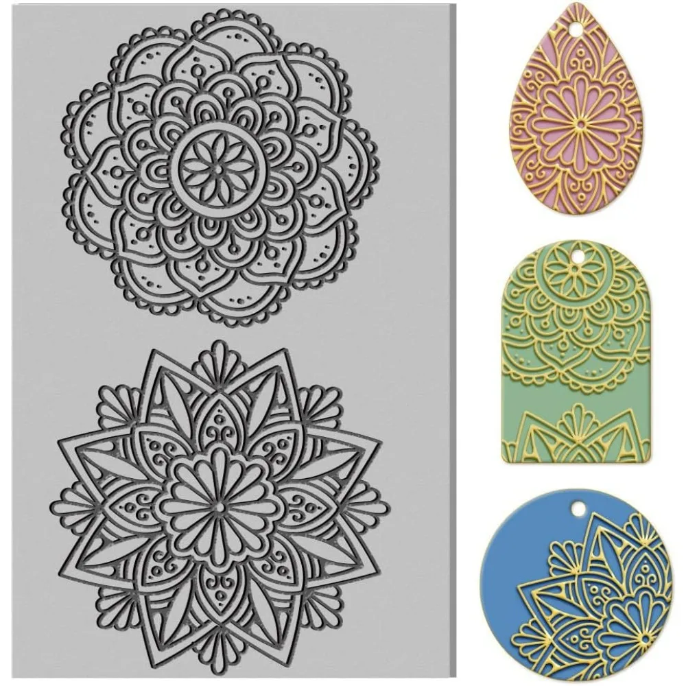 

Mandala Clay Texture Mat Flower Pattern Clay Modeling Pattern Pad Texture Sheets for Polymer Clay Making Earrings Jewelry