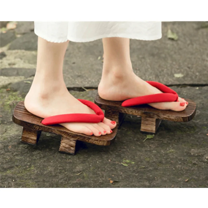 Japanese Traditional Paulownia Wooden Shoes Women Kimono Cosplay Costume Man Geta Sauna Slippers Clogs Floral Flip-flops Sandals