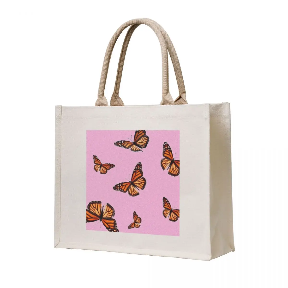 

Pink Butterfly Tote Bag Canvas bag for women Cloth bag tote canvas Beach
