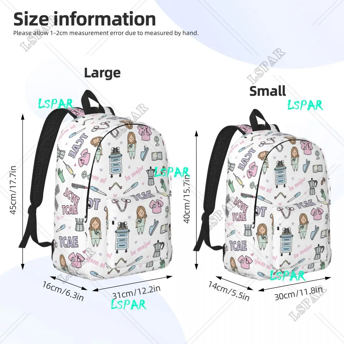 Doctor Nurse Enfermera En Apuros Backpack for Men Women Fashion High School Hiking Travel Daypack College Shoulder Bag Outdoor