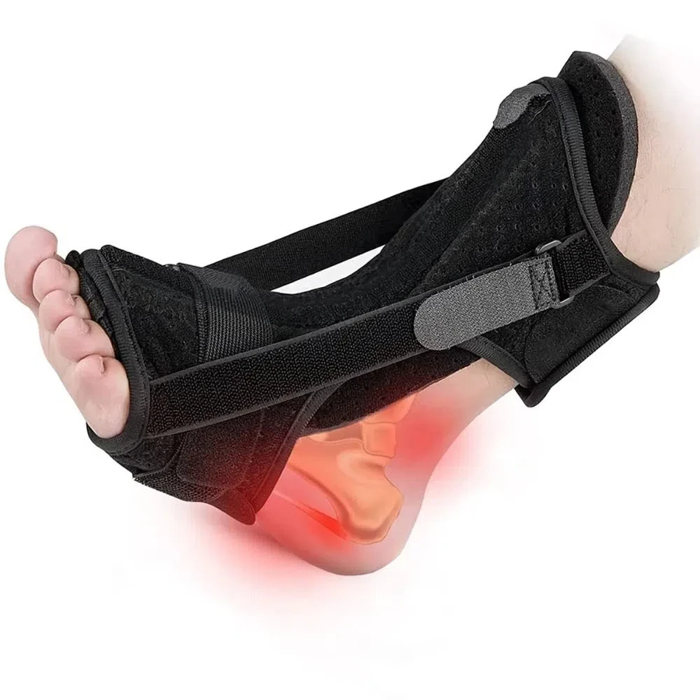 Dubbele ondersteuning Fasciitis plantaris Spalk Compressie Ademend Dorsale Drop Foot Orthopedische Brace Verstelbaar Huidvriendelijk