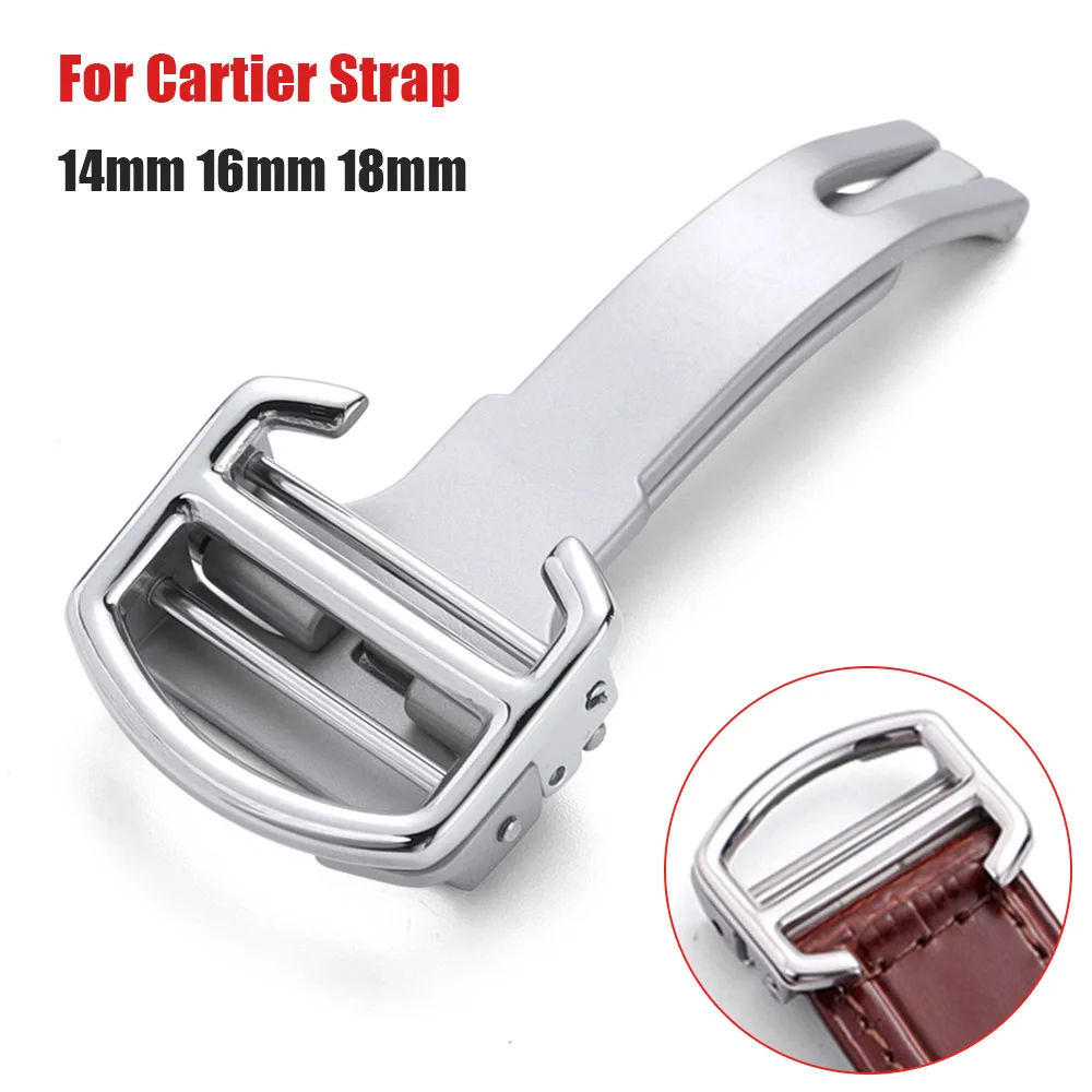 الفولاذ المقاوم للصدأ مشبك ساعة لكارتييه الأزرق بالون ساعة المشبك لأزرار حزام من الجلد 14 مللي متر 16 مللي متر 18 مللي متر للطي مشبك ساعة