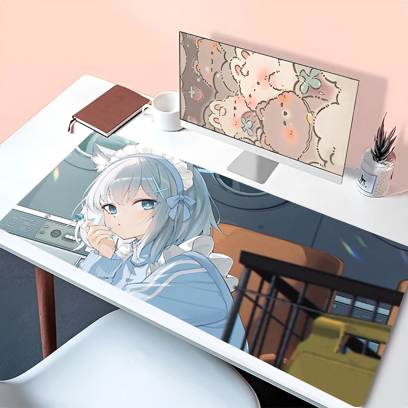 Mousepad Anime Mouse Pad Gaming Accessories Office Keyboard Pad Desk Mat PC Rubber Blue Archive Sunaookami Shiroko Extended Pad