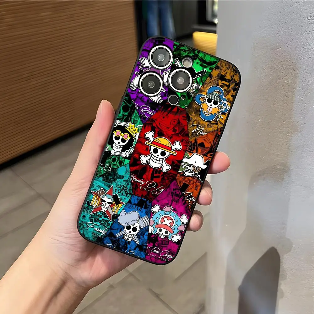 Anime One Pieces Phone Case For IPhone 17 Air 16 E Pro Max 15 14 13 Mini 12 Pro 11 XS Max 7 8 Plus Black Soft Shell #1