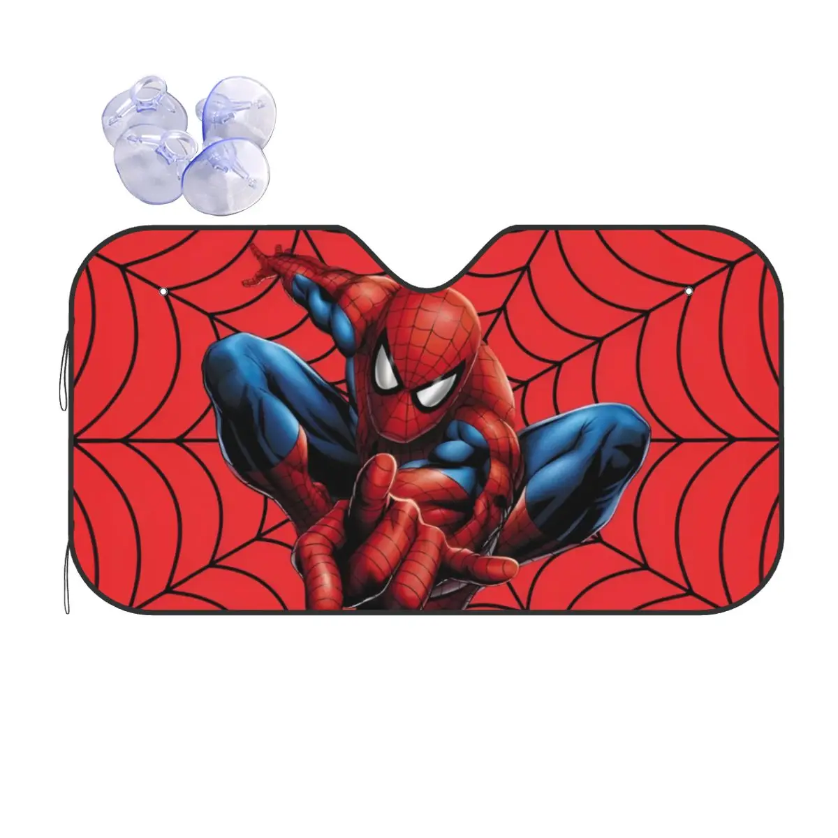 Spider Man Folding Sunshade Windscreen 70x130cm Foils Sun Visor Blinds