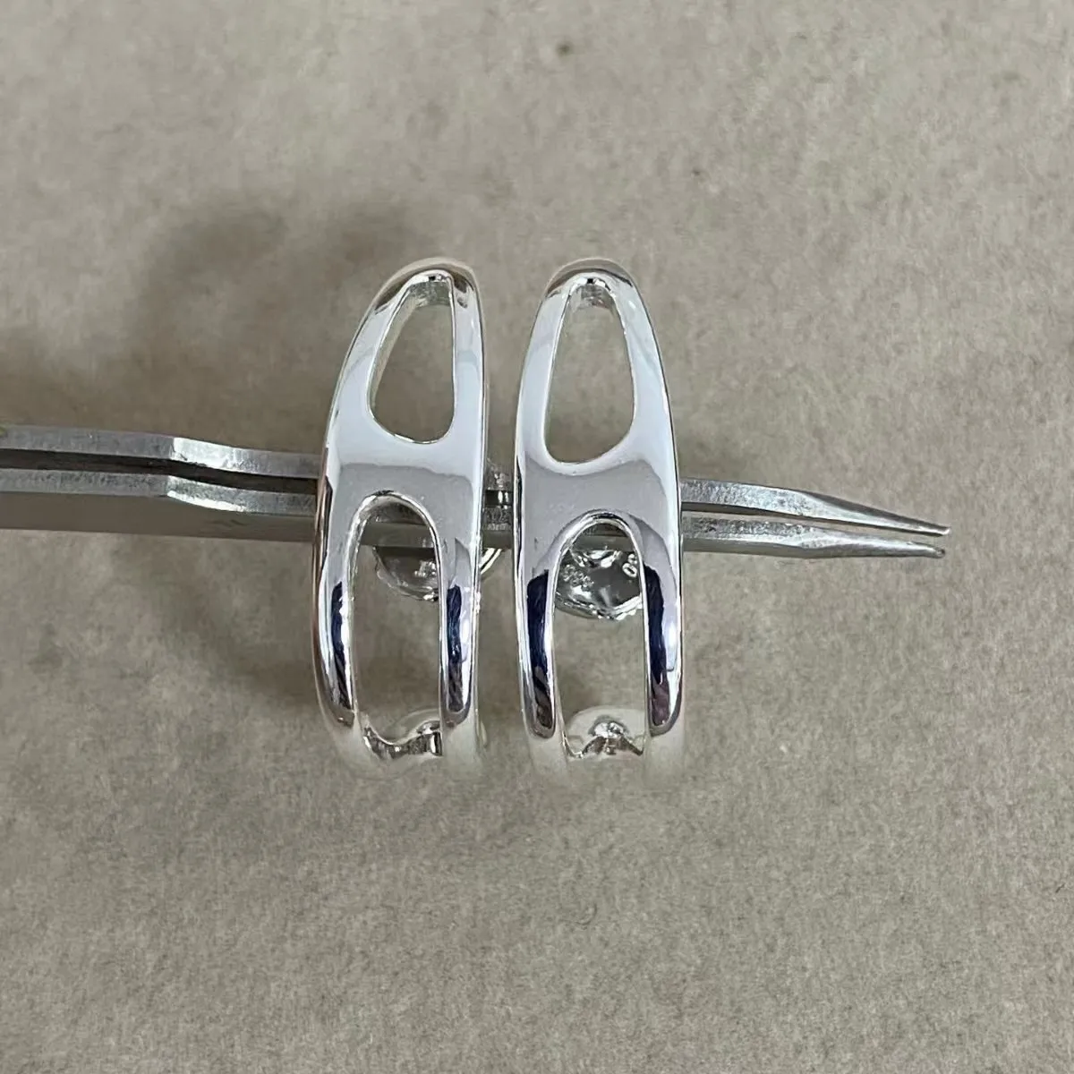 New  Chaine D'ancre Punk Earrings Light Luxury Sterling Silver Gold Plated Light Luxury Premium Earrings