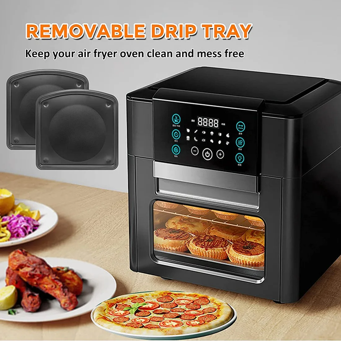 A86I-交換用ドリップトレイ 6Qt シェフマン、アリア、ウルトレアン エアフライヤー オーブン用、エアフライヤー交換部品、ノンスティックドリップパン