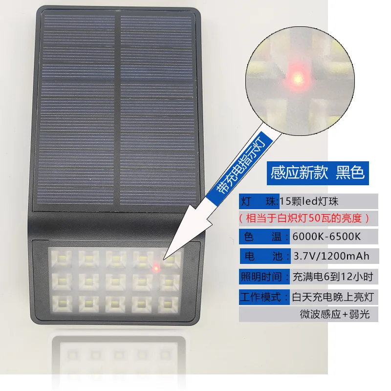 Solar Human Body Sensing Wall Lighting Control Lights Outdoor Waterproof Garden Decor Motion Sensor Light Led Spotlight