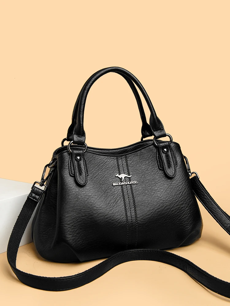 

Genuine Leather Handbag Women's Soft Leather Crossbody Single oulder Bag Sli Briti Sle Large Capaci Casual Purse