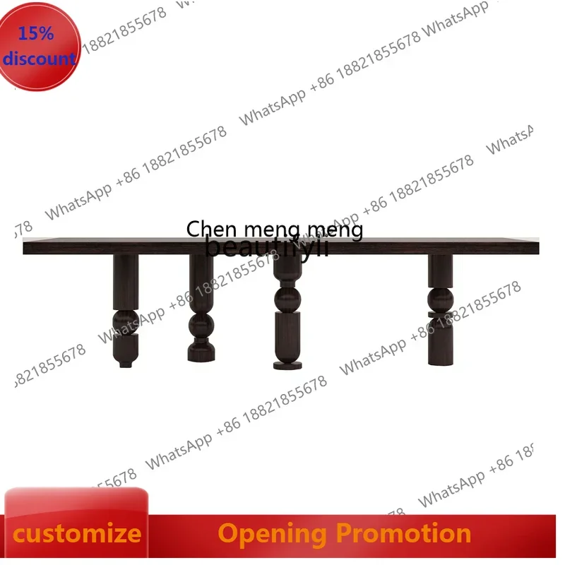 

s8617 Nordic solid wood dining table small apartment light luxury design conference table, villa living room, negotiation workbe