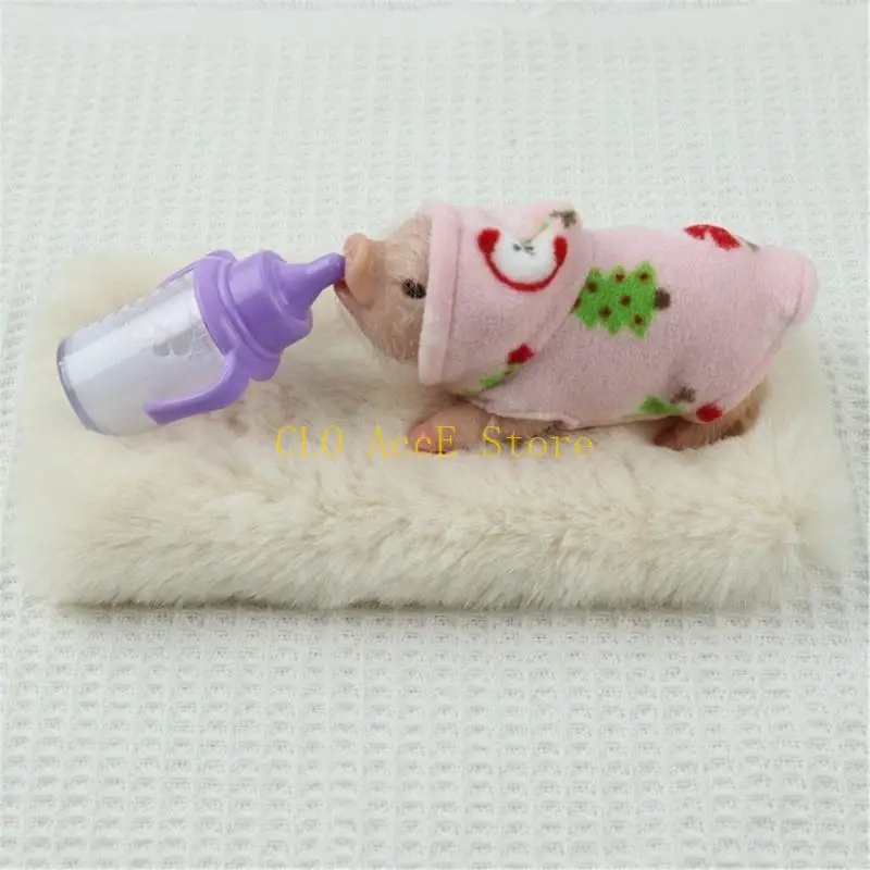 

16FE Silicone Piggy Doll Accessory Realistic Animal Accessory for Desk Home Decors