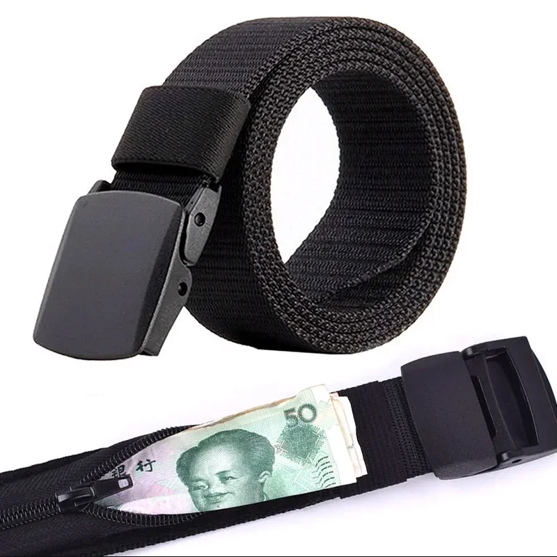 Travel Cash Anti Theft Belt Waist Bag Women Portable Hidden Money Strap Belt Wallet Waist Pack Men Secret Hiding Belt 125cm