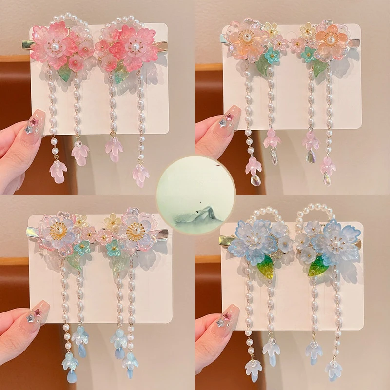 Headwear Girl Children Fringe Antique Hair Accessories Antique Chinese Style Hair Card Girl Princess Accessories Girl Hair Clip