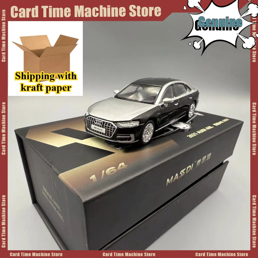 

New Masdi 1/64 2021 Audi A8l Black Silvery R8 Sports Car Alloy Car Miniature Diecast Ornament Collection Model Hobby Custom Toy