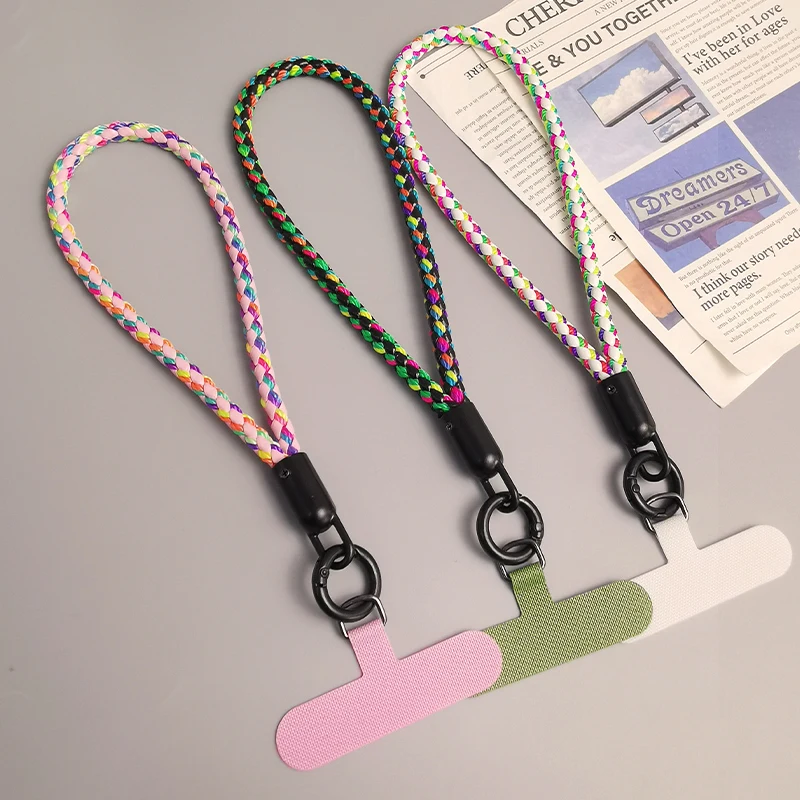 Mobile Phone Lanyard Short Woven Circular Phone Strap with Simple Short Wrist Strap Universal Mobile Phone Lanyard for Keys