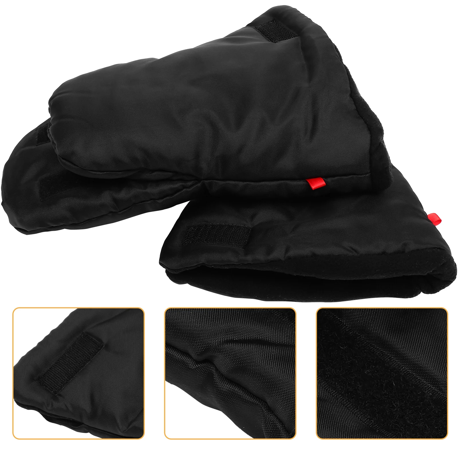 1 par de luvas de carrinho à prova de vento isoladas luvas quentes design destacável para o inverno ao ar livre carrinho mão muff