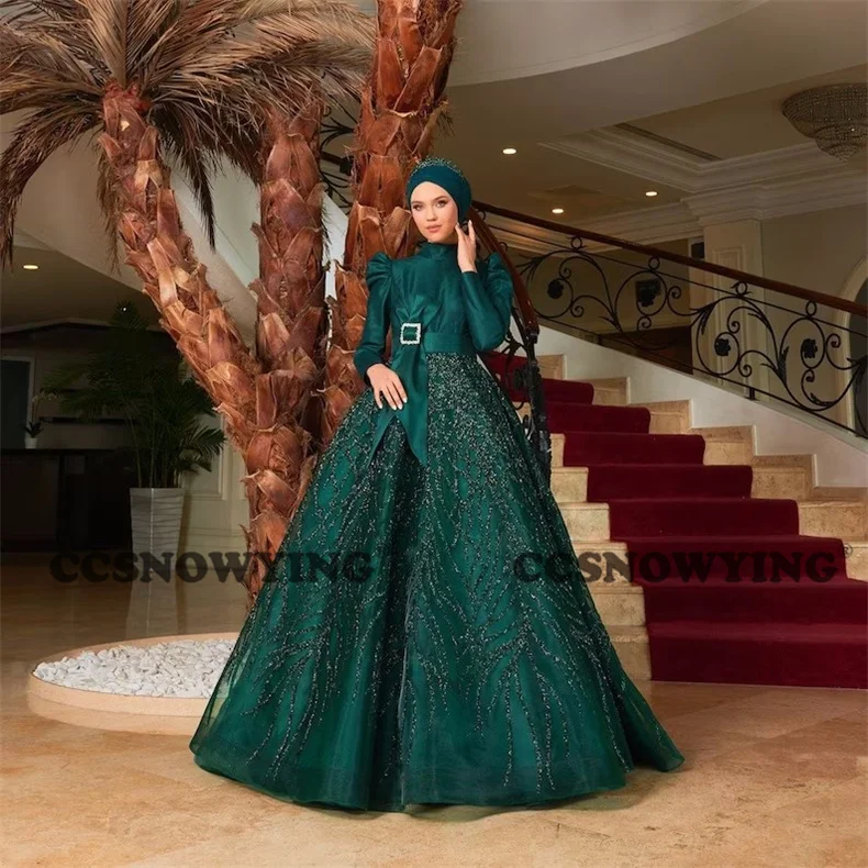 Vestidos De Noche musulmanes con apliques De Organza De lujo, Hijab De manga larga, vestidos De fiesta formales para mujer, Túnica árabe islámica De Dubái