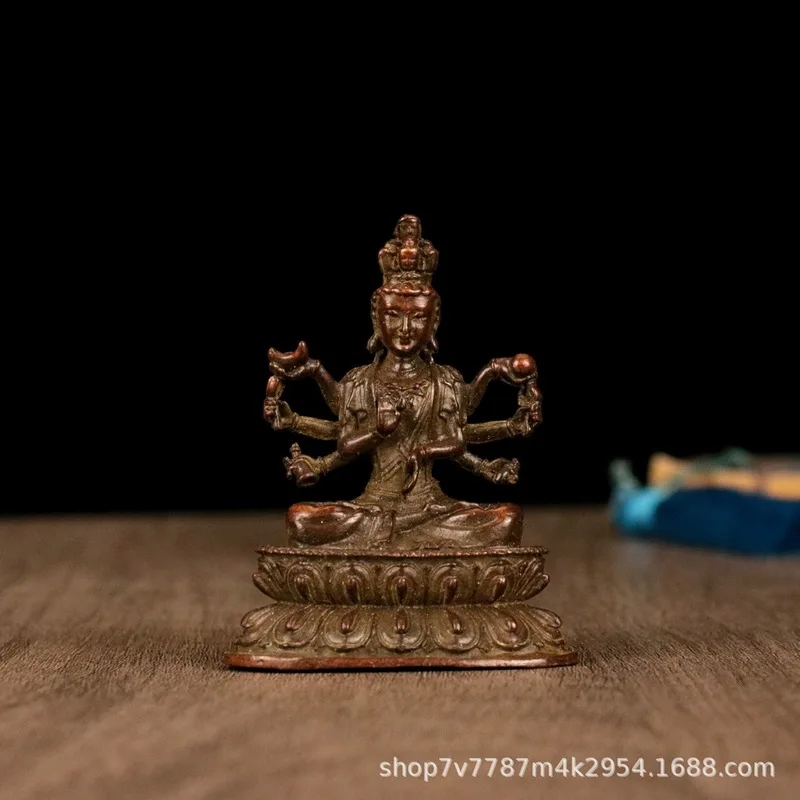 Brass alloy craft piece: Thousand-Armed Avalokiteshvara home decoration ornament