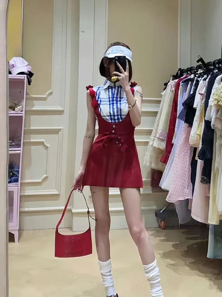 

PITAO Original Art Student Summer New Svel irt Versatile Overalls for Women 25-35 Years Old Spring Summer Collection