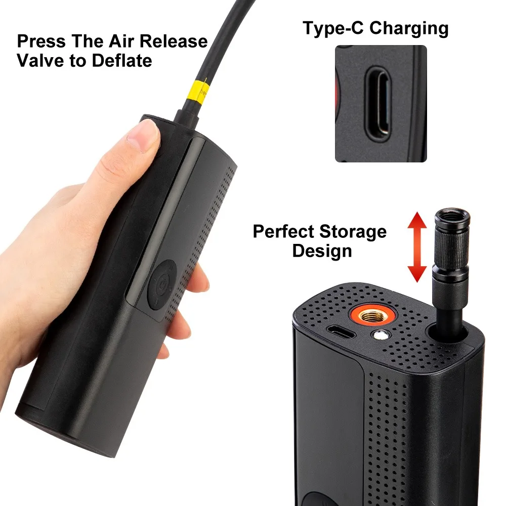 Draagbare Elektrische Auto Inflator Luchtpomp 12v 120psi Oplaadbare Opblaasbare Auto Luchtpomp Digitale Inflator LCD Display Luchtpomp