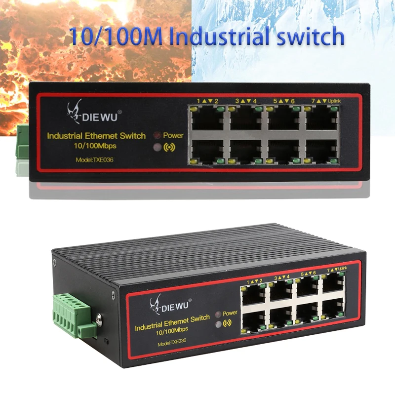 

Игровой концентратор RJ45, адаптер интернет-сплиттера с защитой от перенапряжения, конвертер, 8-портовый промышленный коммутатор, сетевой коммутатор 10/100 м, Ethernet постоянного тока, 9 ~ 58 В