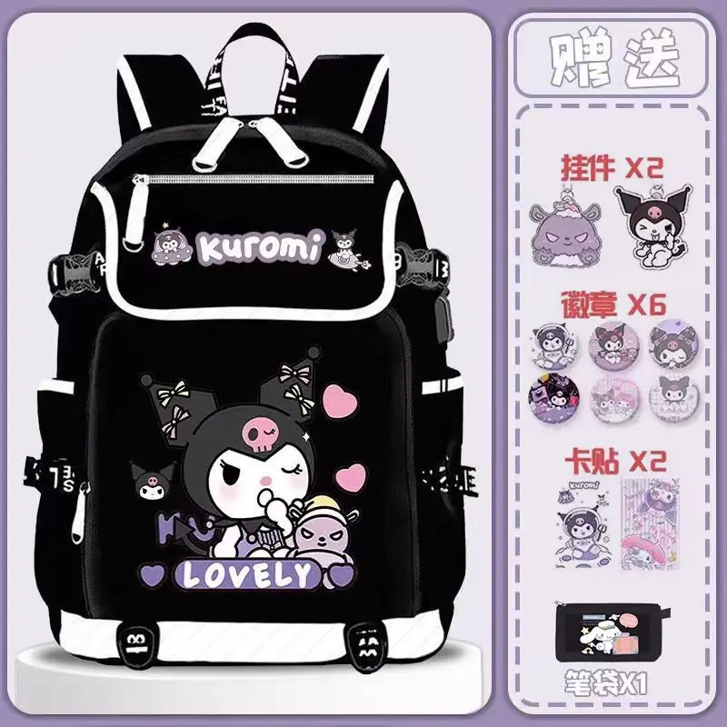 Sanrio Kulomie Large Capacity Burden Reduction School Bag Cartoon Casual Light Student Backpack