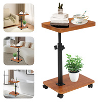 Adjustable Side Table Adjustable Height Over The Bed Hospital Bedside Table Tilting Desktop&Wheels Rolling Standing Laptop Desk
