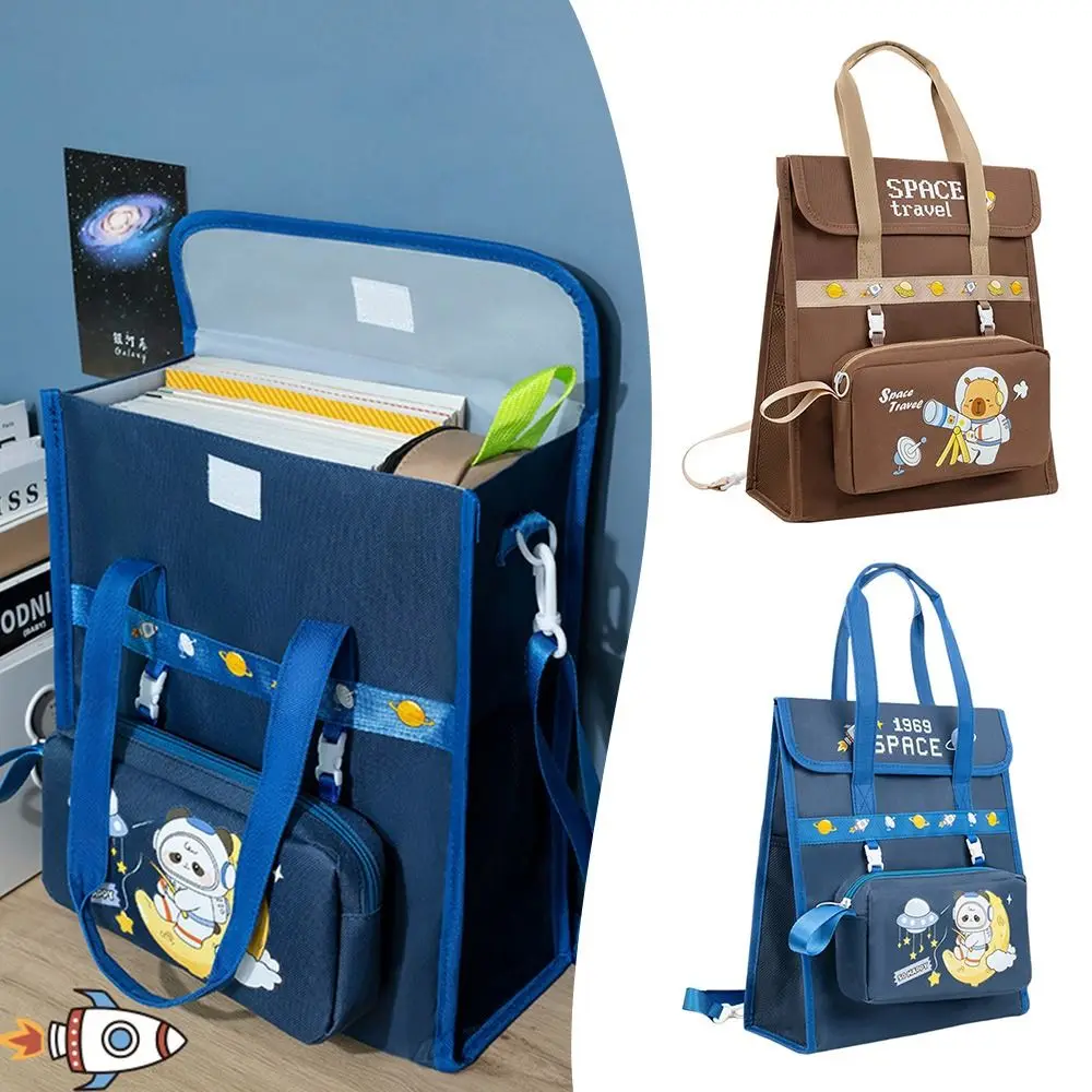 

Cute Capybara/Panda Tote School Bag Large Capacity with Removable Pencil Case Tutorial Bag Waterproof File Bag School Office