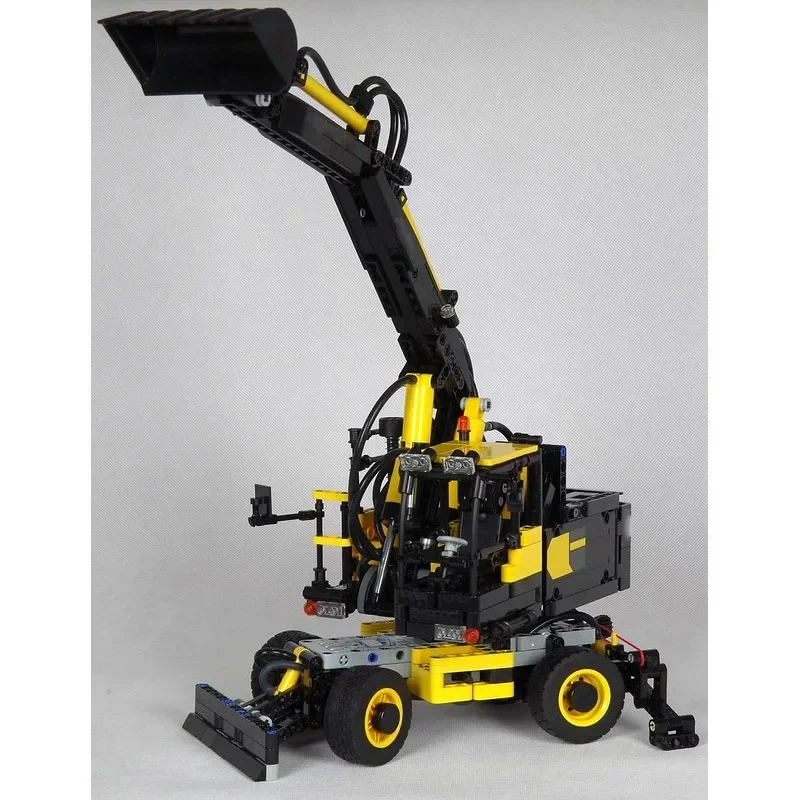 MOC-12410 Construction Site Leveling Excavator (with Pneumatic Parts) Model Set 1029 Parts Creative Adult Birthday Toy Gift
